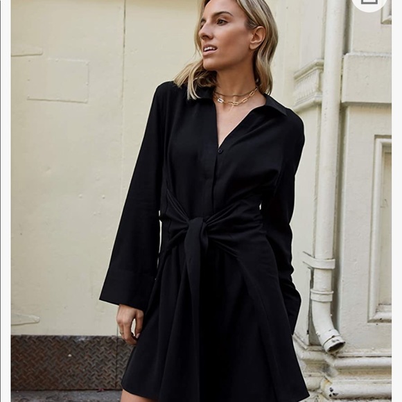 Lisadnyc The Drop Ladies Black Asymmetrical Tie Up Dress Small S - Picture 7 of 7